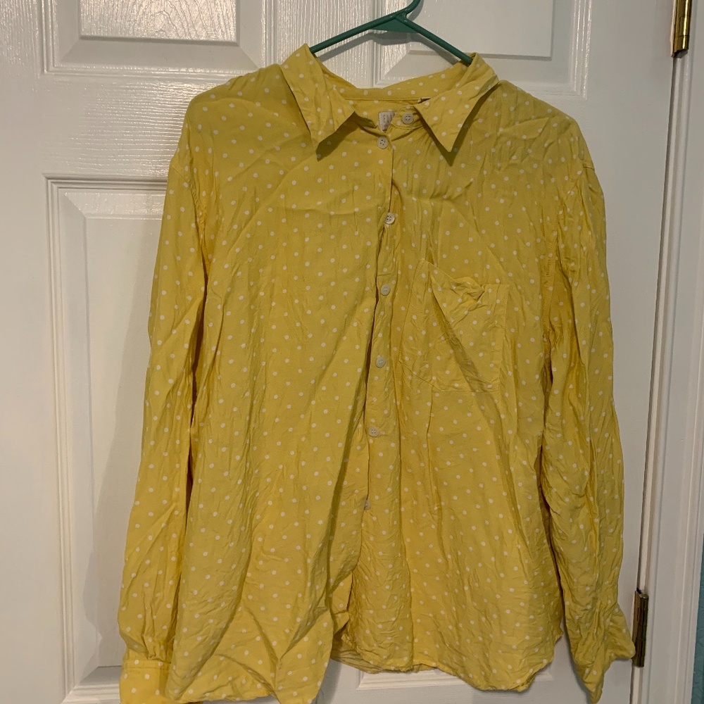 LIZ CLAIBORNE POLKA DOT BUTTON UP TOP SIZE 22